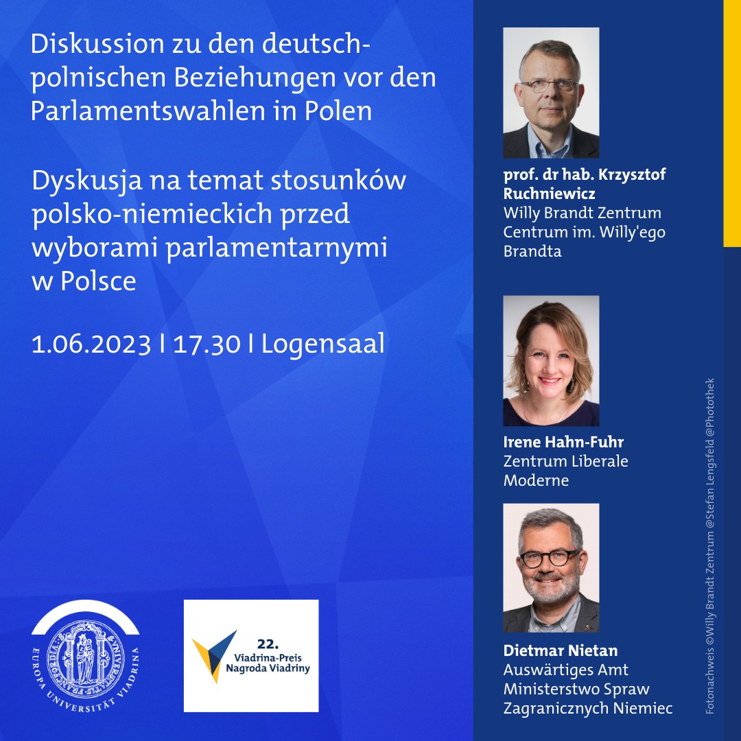 Podiumsgespräch „Die deutsch-polnischen Beziehungen vor den polnischen Parlamentswahlen: Chancen, Konflikte und (gemeinsame) Krisenbewältigung“