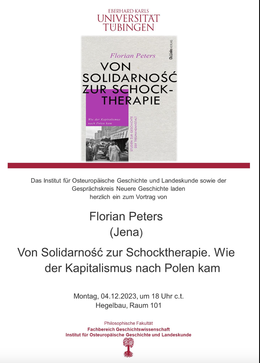 Dr. Florian Peters (Jena): Von Solidarność zur Schocktherapie. Wie der Kapitalismus nach Polen kam